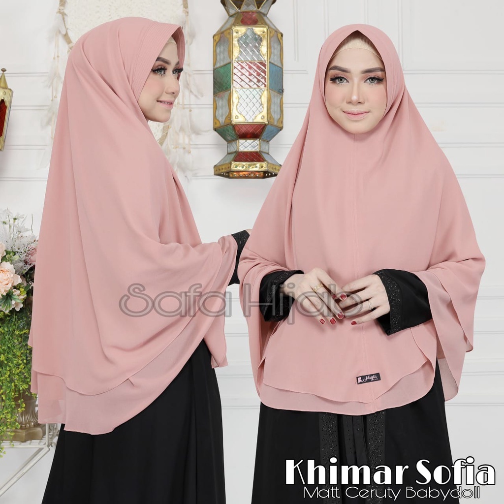 Khimar Ceruty Babydoll Jilbab khimar Sofia Hijab Khimar 2 layer Ceruty Babydoll Khimar Grosir Termurah Safa Hijab