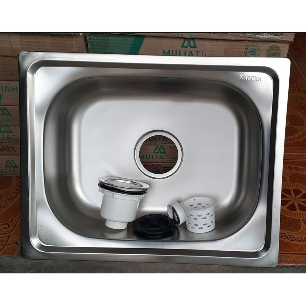 [Sink Wastafel] Bak Cuci Piring 1 Lubang Tebal Sink Satu Lubang 50X40X14 Nagoya Kitchen Sink Stainle