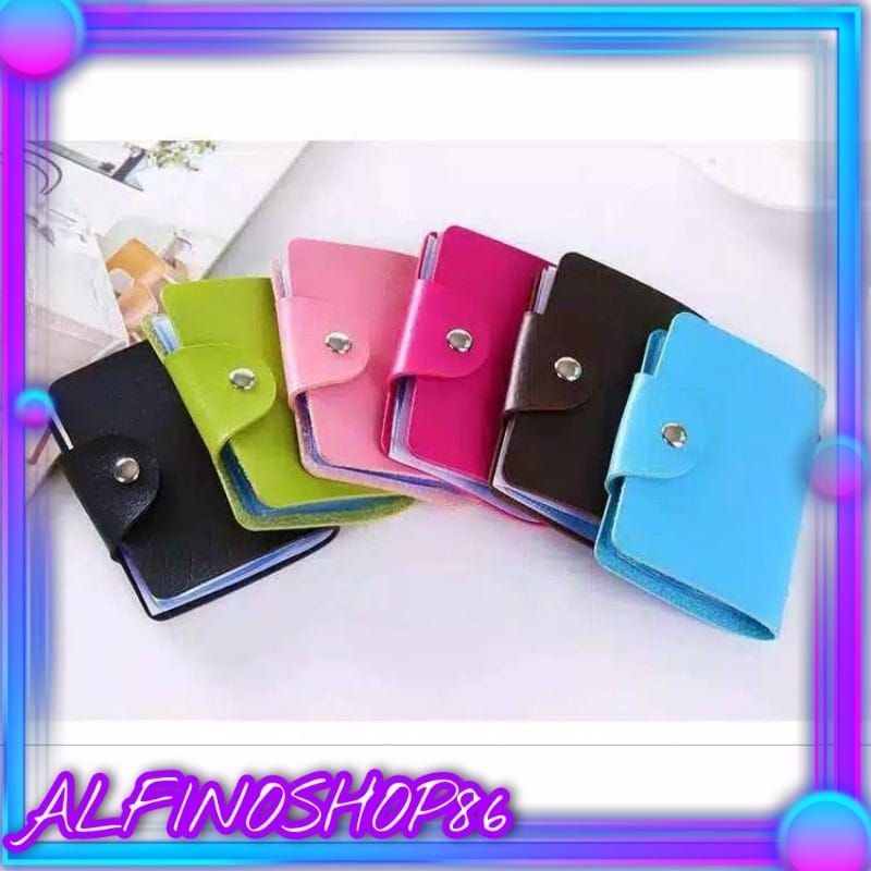 Dompet Kulit Kartu 24 Kartu Import Card Holder 24 Slot Kancing