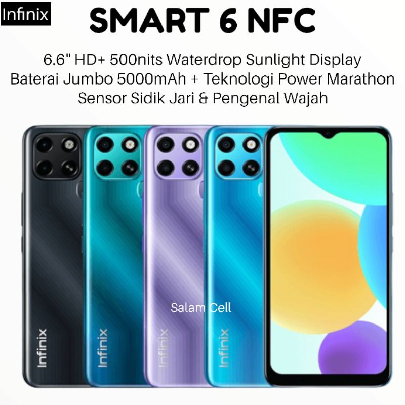 Infinix SMART 6 Plus Ram 3+3/64GB Baterai 5.000MaH Original Garansi Resmi