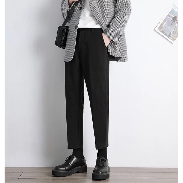 Celana Bahan Pria Ankle Pants Slim Fit