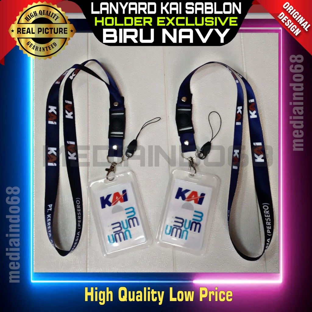 

Lanyard Id Card KAI BIRU NAVY/StrapHP/Flasdisk/KAI Terbaru