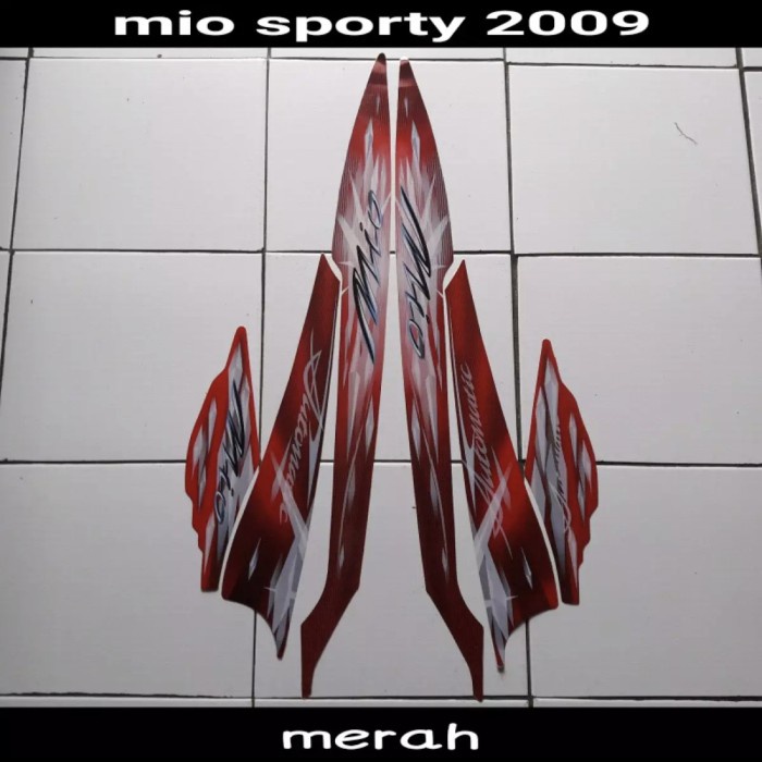 Stiker Striping List Body Full Set Motor Yamaha Mio Sporty 2009 Merah TERMURAH