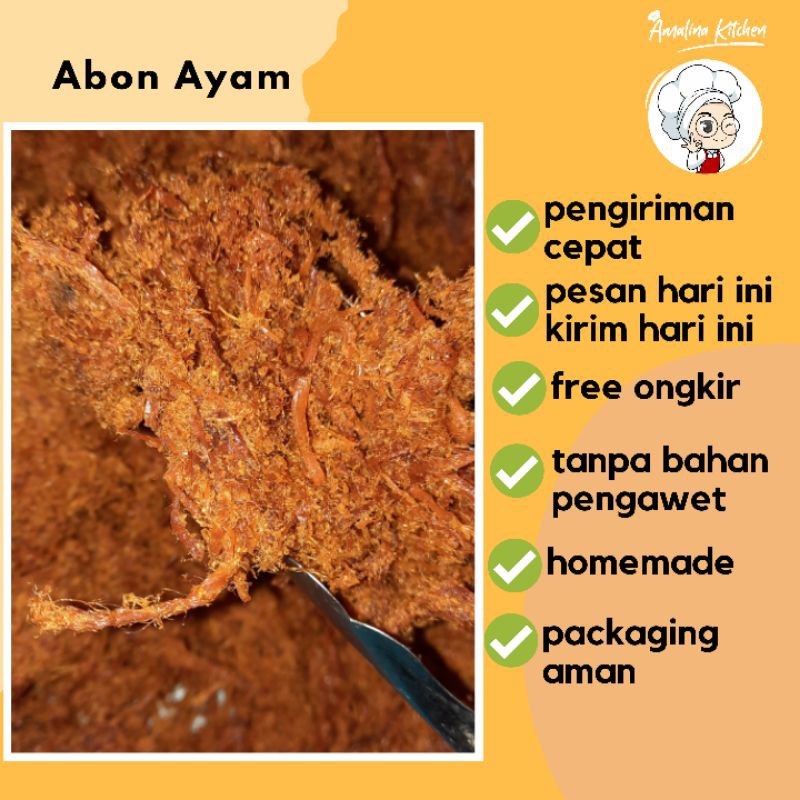 

Abon/ Abon Ayam full daging ayam isi 100GRAM