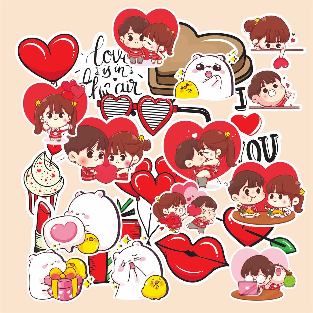 

( 20 pcs )murah stiker lucu tema VALENTINE