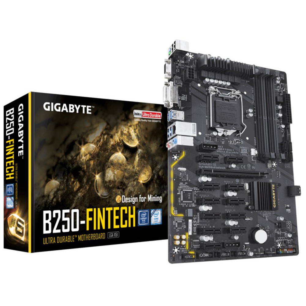 SPESIAL PROMO Gigabyte GA-B250-FinTech LGA1151 B250 DDR4 12 PCIe Slot TERLARIS