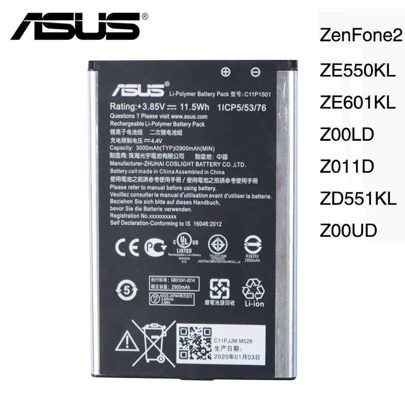 Baterai Asus Zenfone 2 Laser Selfie Z00LDD ZE550KL Z011D ZE601KL Z00UD ZD551KL C11p1501 Original Oem