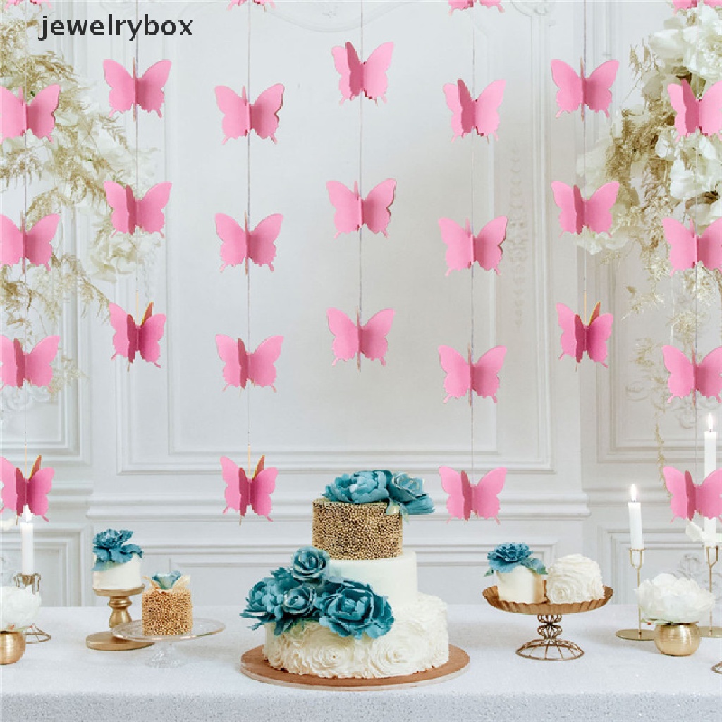 30 Pcs Banner Garlands Butterfly Paper Model Gantung Ukuran 3M Untuk Pesta Ulang Tahun Pernikahan