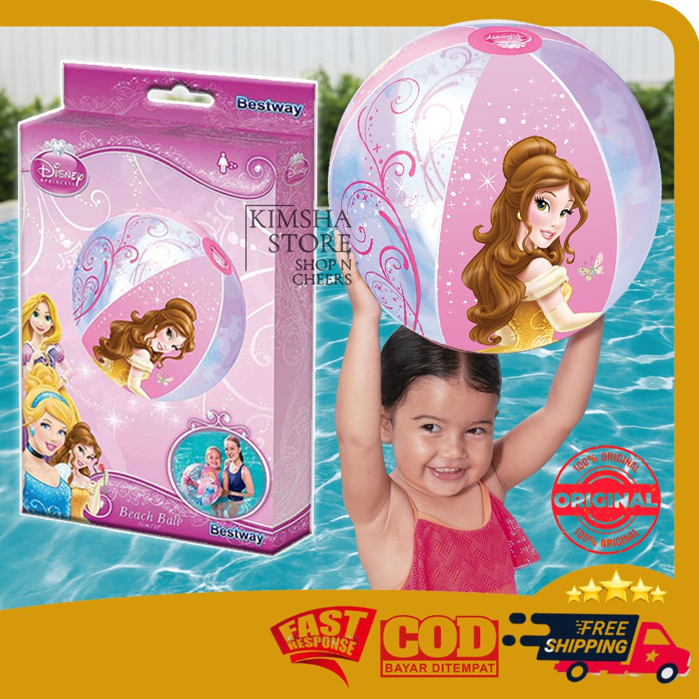 Bola Renang Anak Disney Princess Mainan Beach Ball Pantai Tiup
