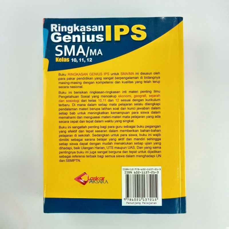 Buku Ringkasan Genius IPS SMA/MA kelas 10,11,12-1