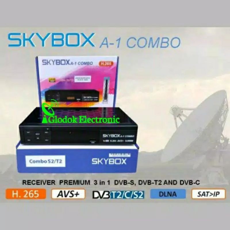DVB-T2 SKYBOX A1 COMBO HD SET TOP BOX DIGITAL TV SKYBOX A-1 COMBO MPEG4 RECEIVER PARABOLA SKYBOX A1