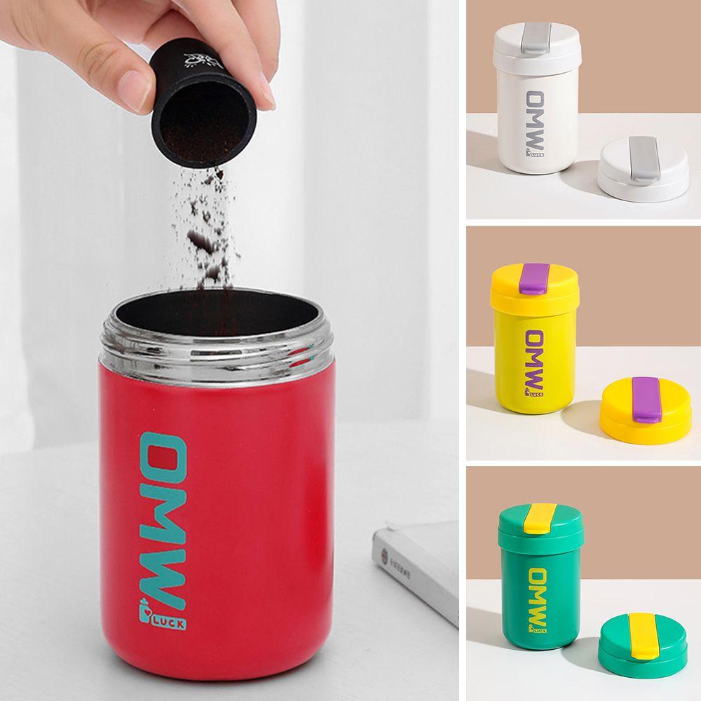 Top 400ml Mug Kopi Hadiah Gelas Sedotan Portable Stainless Steel