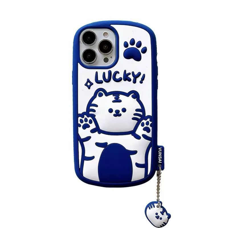 Case Motif Harimau Biru Untuk IPhone 12 13 11 Pro Max X Xs Max Xr Mvd1