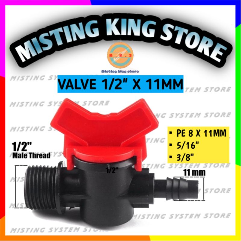 CHECK VALVE MINI 1/2 X 11MM MALE DRAT LUAR 1/2 INCH STOP KRAN KERAN AIR SELANG PE 8 X 11 MM 5/16&quot; 3/8&quot; UNI RING UNIRING 10MM