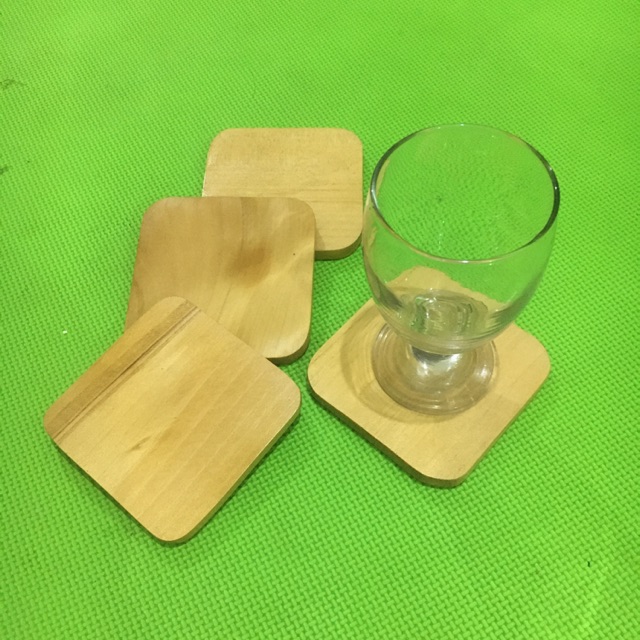 Tatakan Gelas 10X10cm Kotak Tatakan Kayu Coaster
