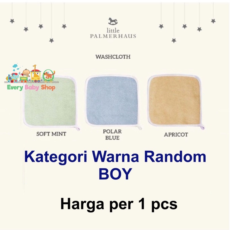 Little Palmerhaus WASHCLOTH BAMBOO BY TERRY PALMER Sapu Tangan Wash Cloth Bayi Anti Bakteri ( 1 PCS ) SNI WARNA TERBARU