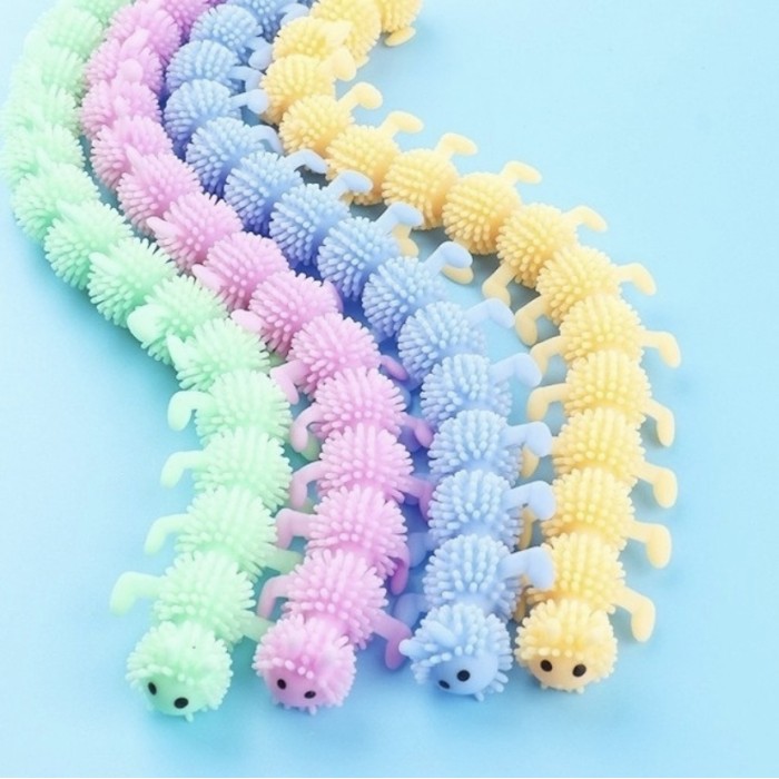 Caterpillar Worm Noodle Stretch Unicorn String Cacing Fidget Toys Toy