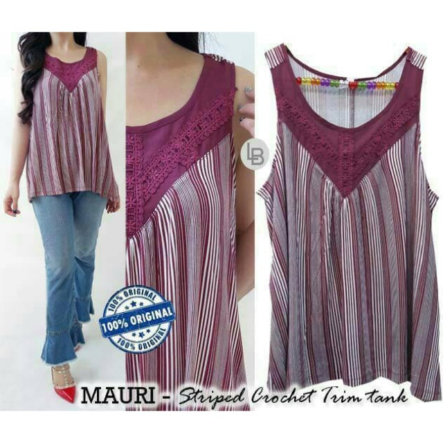 B295 Maurices striped chrocet tank