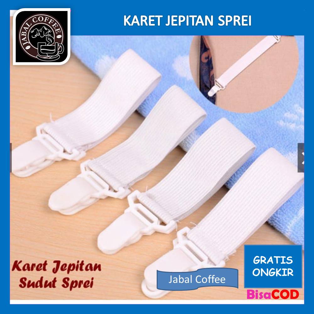 Pengait Sudut Seprei Kasur / Karet Penjepit Sprei / Pengait Tepi Kasur Isi 4 Pcs