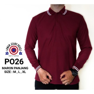  KAOS  POLO PRIA  LENGAN  PANJANG  BAJU KERAH PRIA  PANJANG  