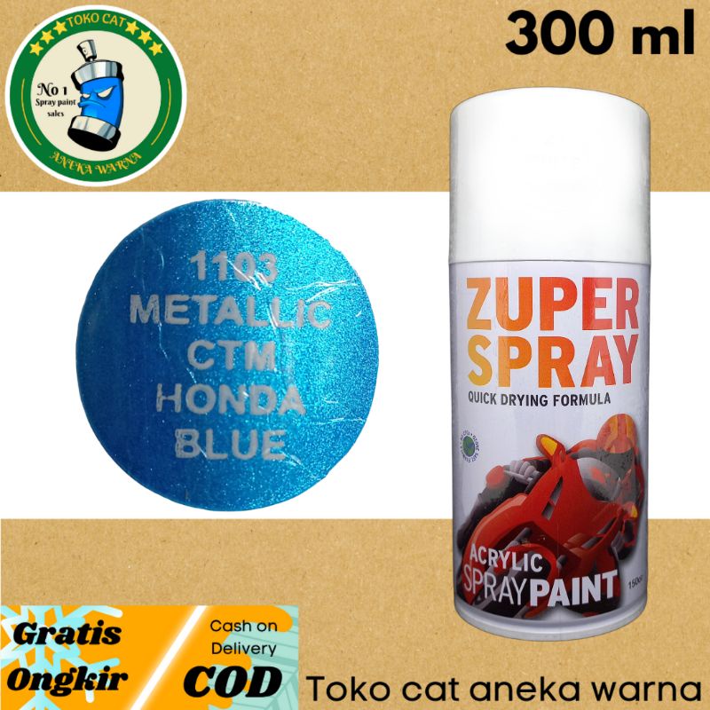 cat semprot 300cc metallic metalik CTM honda blue biru zuper spray produk dari rj london spray paint pilok pilox