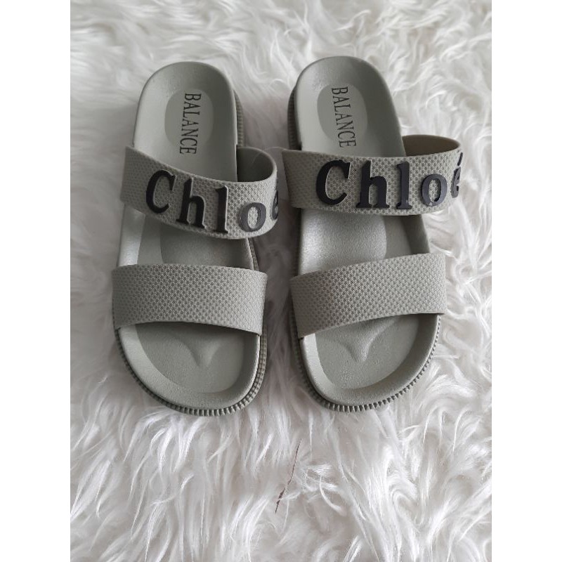 Sandal Wedges CHLOE empuk Import 1604 - 19B-Hijau Army