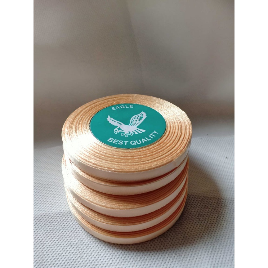 

TERMURAH! Pita Satin Cream Ukuran 1/4 inchi per Roll
