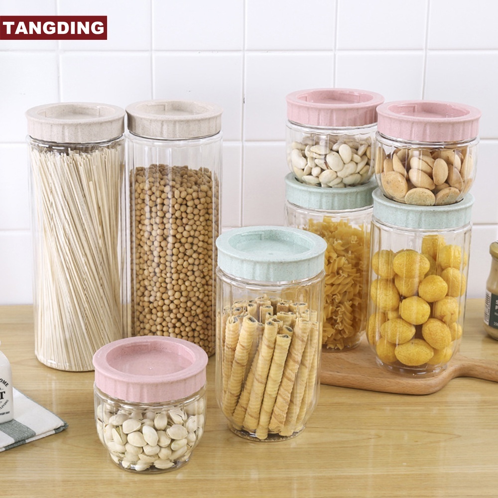 500/1000/1600ML Home Kitchen Convenience Plastic Sealed Jar Multifunctional White Transparent Food Storage Box