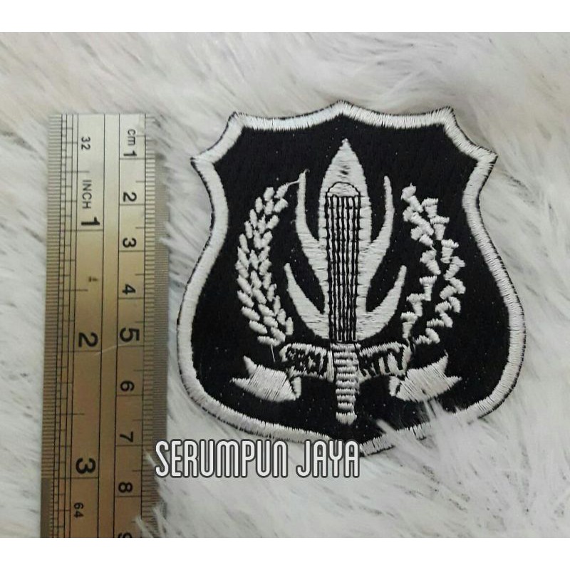 EMBLEM SECURITY LOGO PUTIH - EMBLEM SECURITY BORDIR