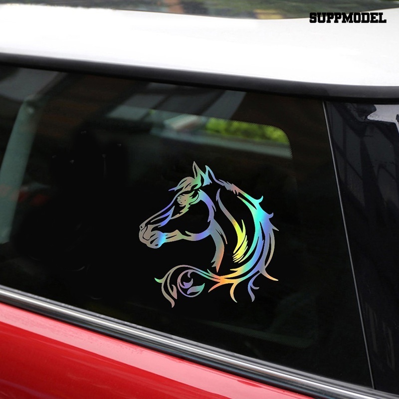 Stiker Reflektif Motif Kepala Kuda Untuk Dekorasi Body Mobil SUV