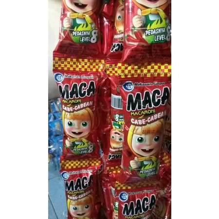 

makanan ringan snack maca macca macaroni cabe cabean isi 10pcs