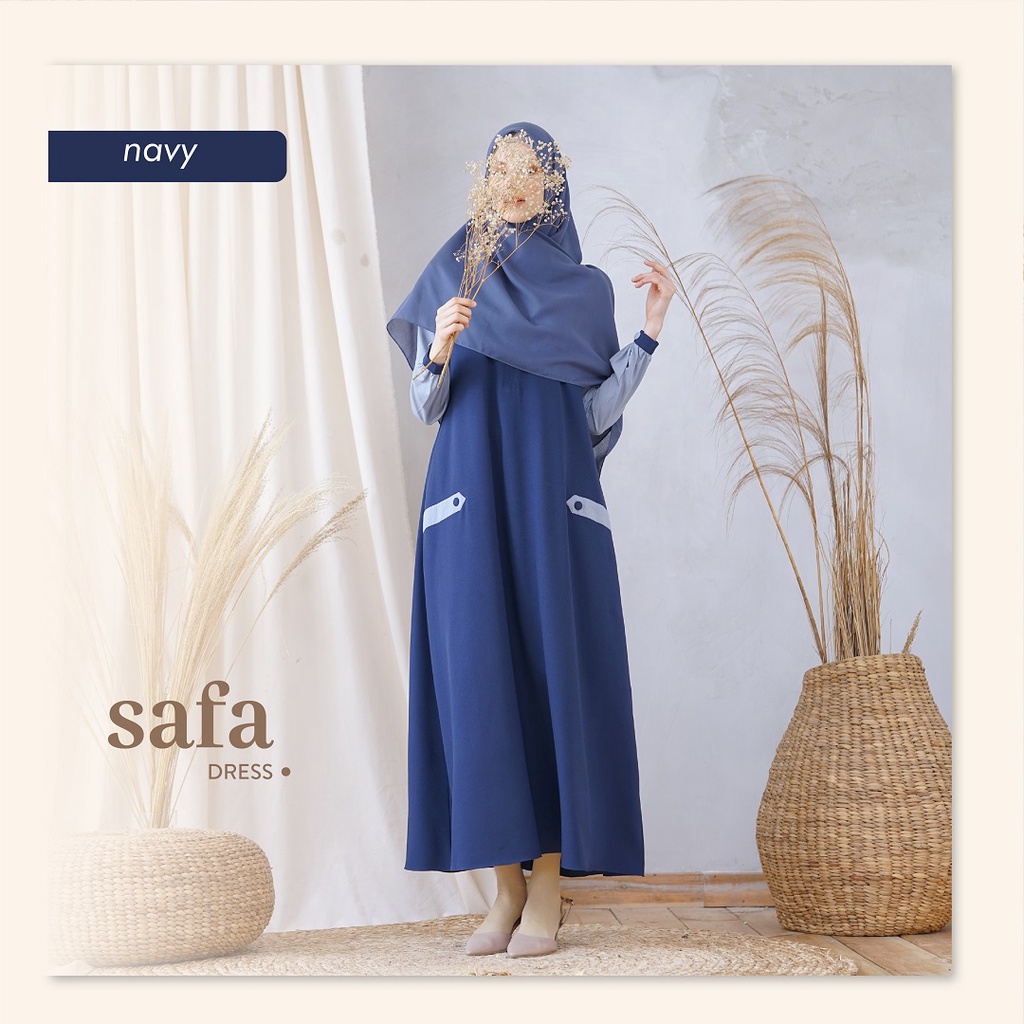 Giets - Safa Dress | Gamis Syari Premium Lebaran 2023 | Baju Muslimah Wanita Modern