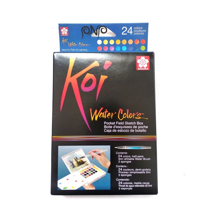 

(TERLARIS) SAKURA KOI WATER COLORS 24 COLOR SKETCH POCKET BOX SET