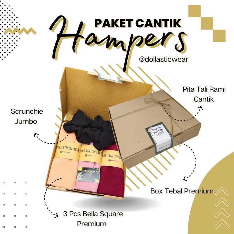 Hampers Kado Jilbab Bella Square Bisa Request Kartu Ucapan