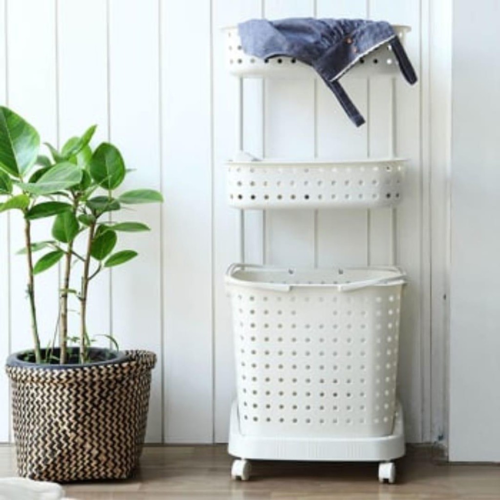  Laundry  Basket Rak  Pakaian Kotor Keranjang Laundry  3 