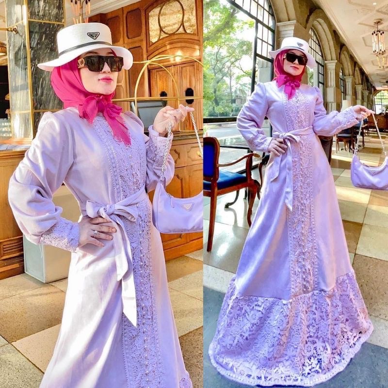 Shellasaukia dress Suede Kombi brokat import