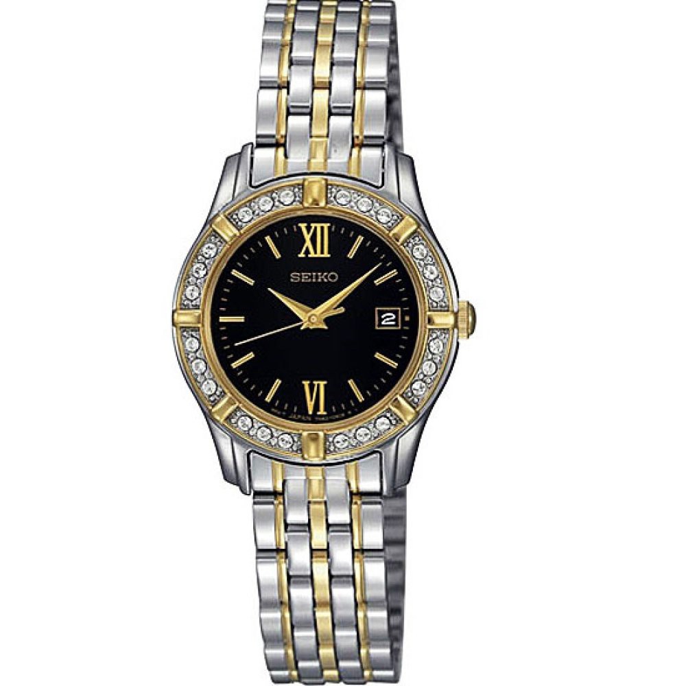 Seiko Ladies SXND52P1 Black Dial Jam Tangan Wanita SXND52 Silver Gold
