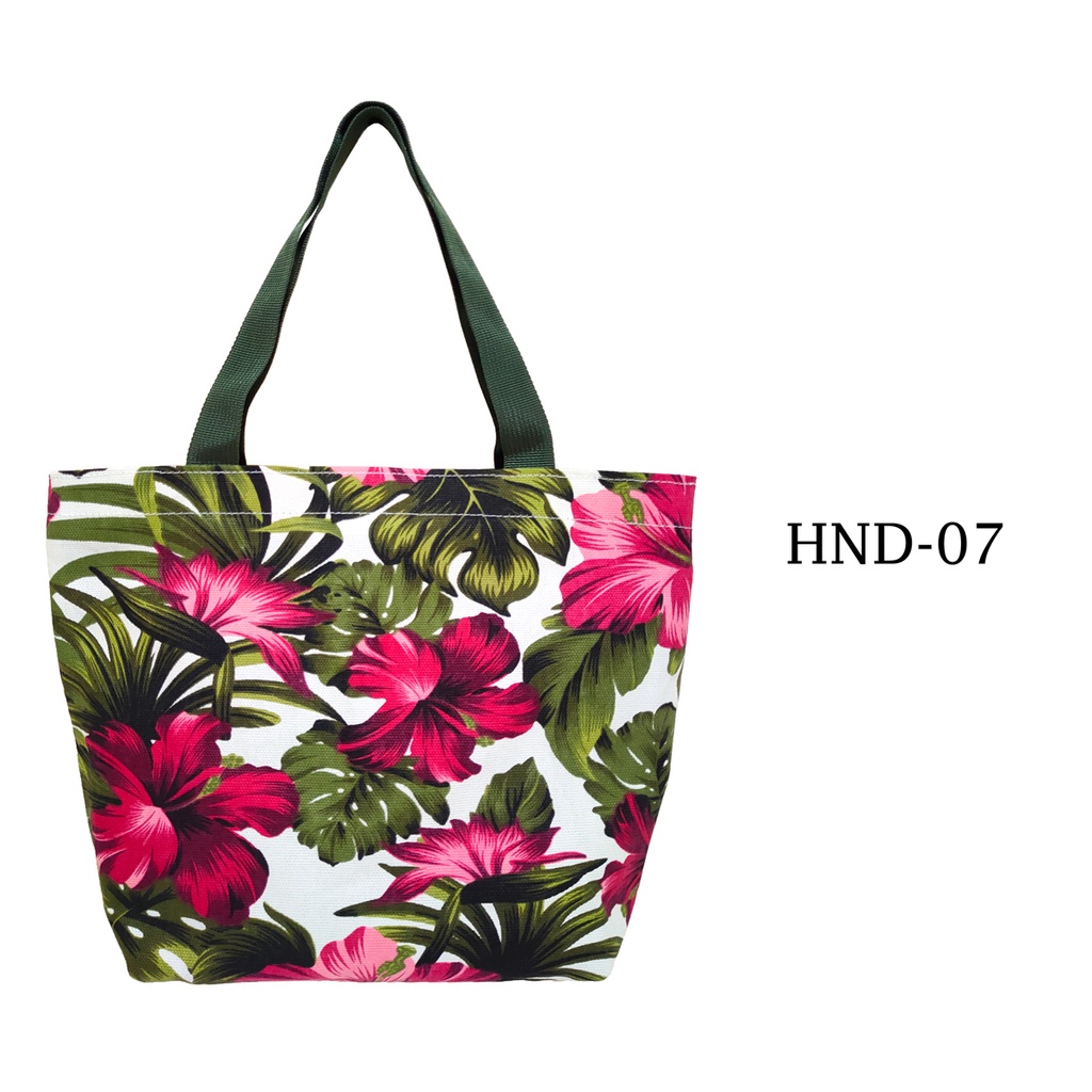 TAS KANVAS HAND BAG TAS TANGAN TOTE BAG BAHAN KAIN KANVAS TEBAL DENGAN RITSLETING MOTIF HND-07