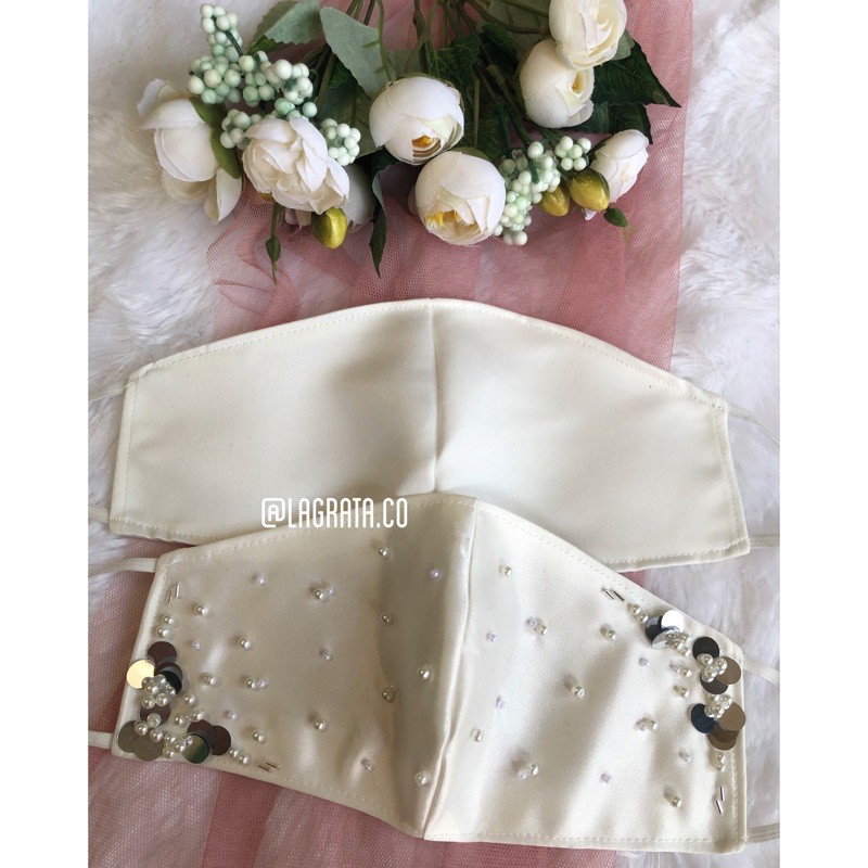 COUPLE Masker wedding/couple masker payet/masker akad nikah