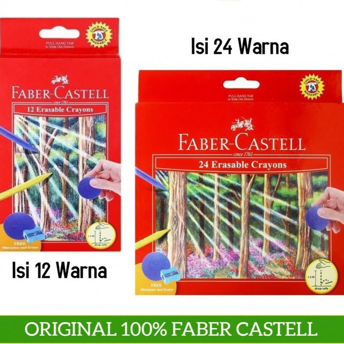 

SET 24 WARNA FABER CASTELL ERASABLE CRAYON KRAYON BISA HAPUS