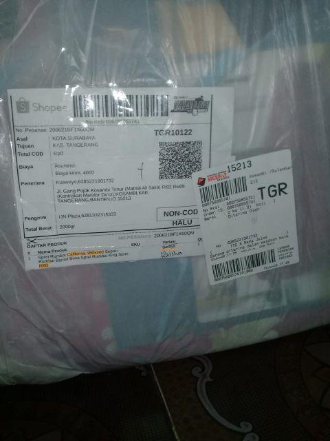 California Sprei Rumbai Bantal Busa Ukuran 180x200  Motif Terbaru Murah