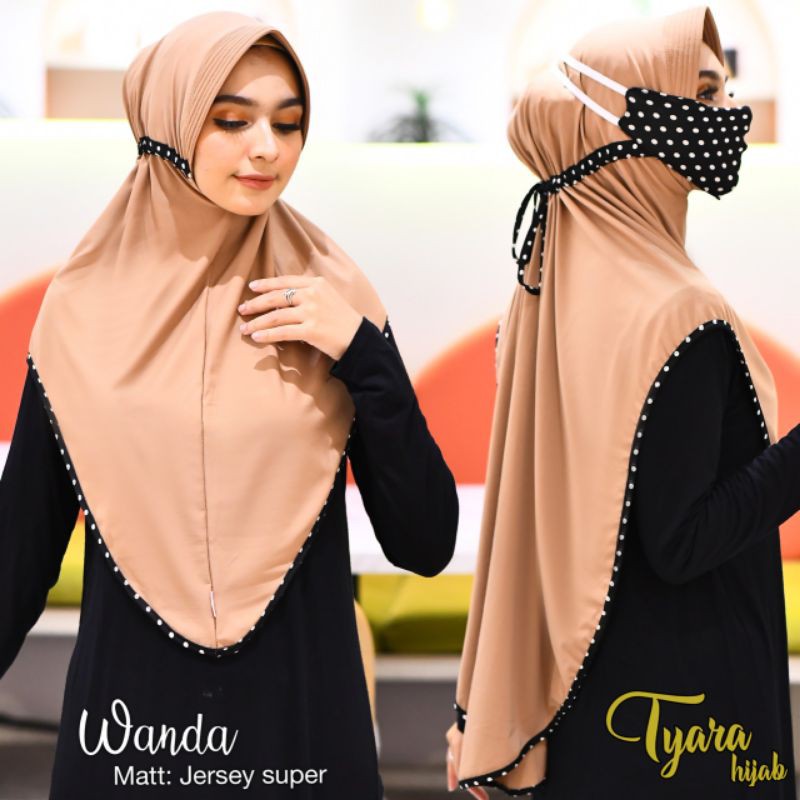 Khimar Wanda Jersey Free Masker Original Tyara Hijab