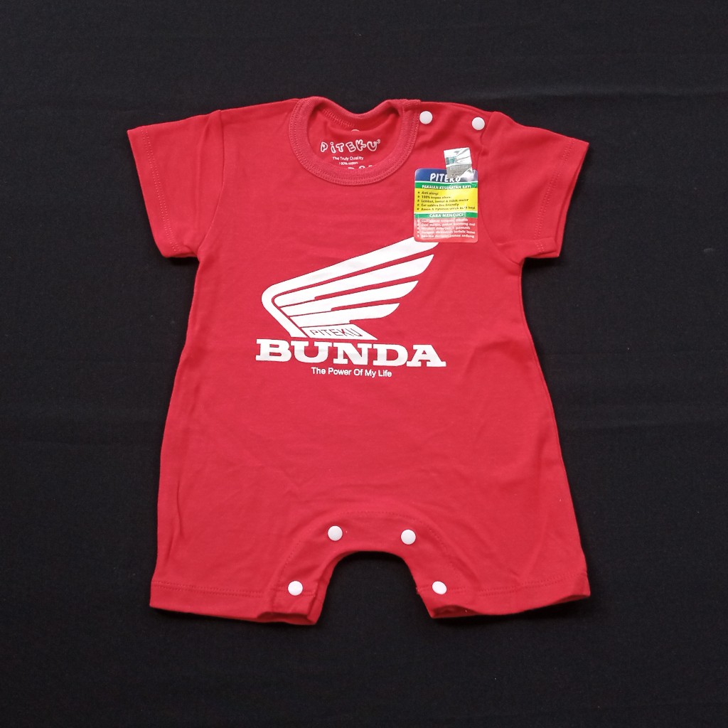 Jumper Bayi Usia 3-6 Bulan Piteku Motif Bunda | Baju Hansop Bayi Anak Laki-laki