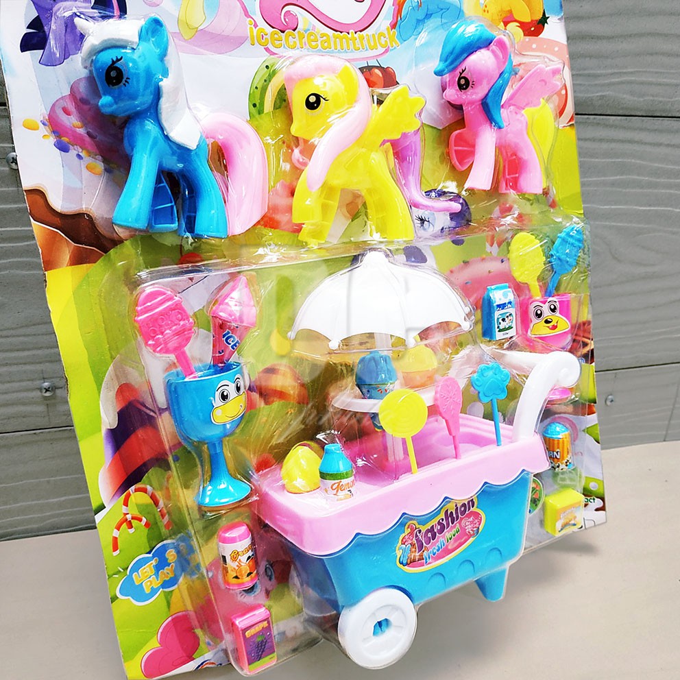 MAINAN 065 || Mainan Anak Set Ice Cream Truck Hony | My Little Pony Truck Kereta Dorong Es Krim