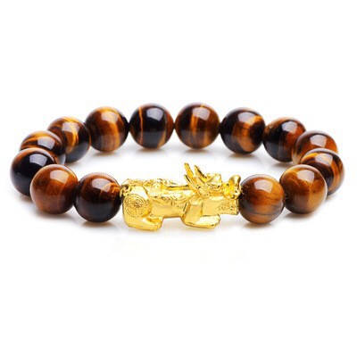 [Bayar di Tempat] GELANG PIXIU BATU TIGER EYE 12MM