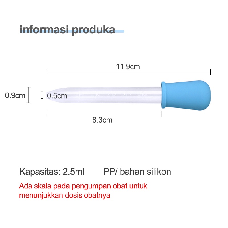 Pipet bayi/Penetes bayi 5ml/Pipet obat bayi/Tempat makan bayi peralatan makan bayi/Perlengkapan bayi (B55)