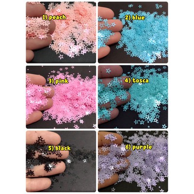 glitter bintang hollow star glitter nail art slime aksesoris craft 1