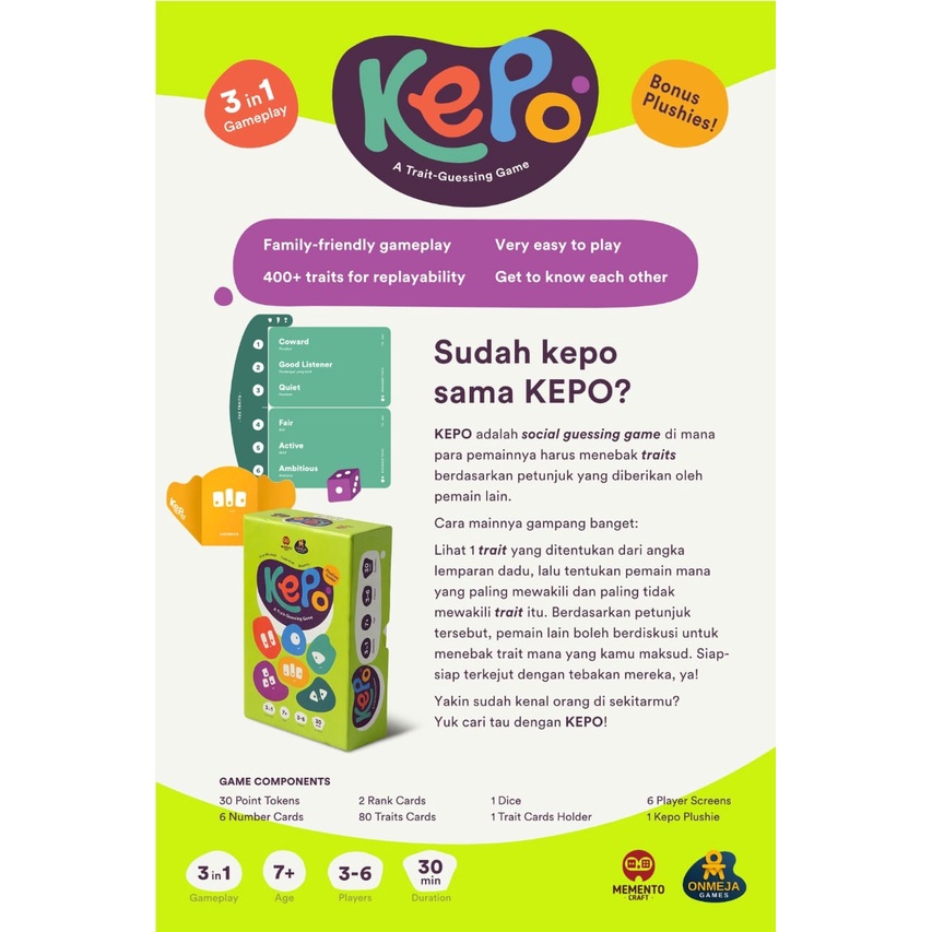 KePo Board Game - Original - TokoBoardGame - TBG - 3 in 1 GamePlay
