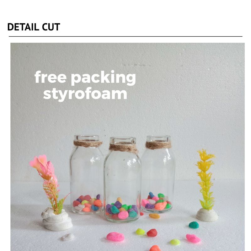 vas bunga mini/vas kaca bening/botol asi 100mli/botol hiasan/botol mini unik