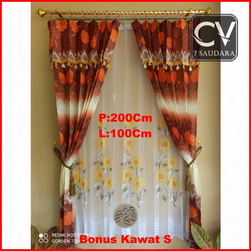 Gorden Pintu Motif Mewah Korden Poni Renda Gordyn Murah Hordeng Jendela Tirai Cendela Kamar Tidur Mi